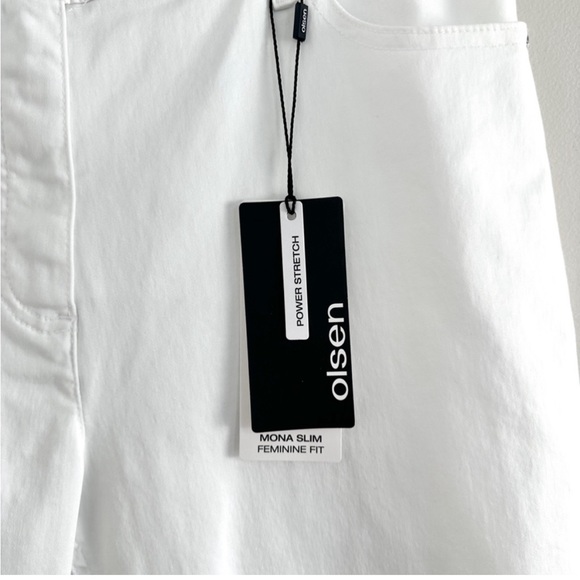 NWT Olsen White Slim Ankle Pants - 8 - Picture 6 of 6